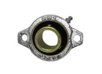 Front view of BLFL6-19NPMZ2 1-3/16 in Single Row Ball Bearing, Zinc Narrow Set Screw, Nickel-Plated Cast Iron 2-Bolt Flange with Contact Seal