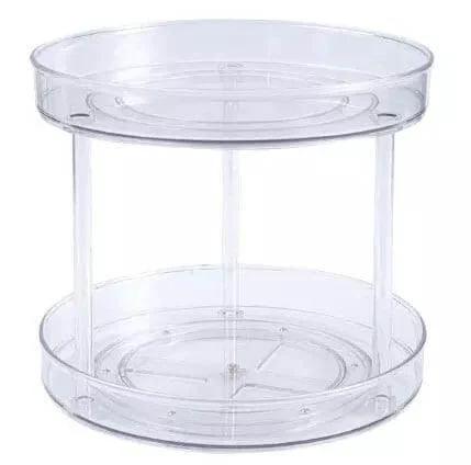 11" Double Layer Acrylic Plastic Lazy Susan Turntable Organizer