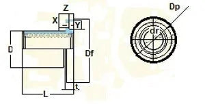 16mm Bearing/Bushing LMF16UU Linear Motion LBF16UU