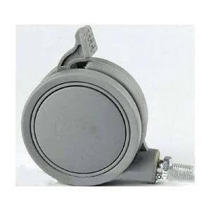 10-Pack 2.5" Gray Twin Wheels Swivel Caster - Brakes & M8 Threaded swivel stem-