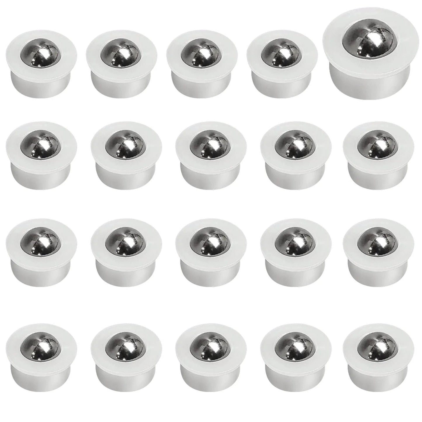 20 Pcs Mini Ball Transfer Bearings 1/3 Inch Nylon Cup with Stainless Steel Ball for Tables Conveyors Furniture and Wheelchairs with Smooth 360 Degree Motion