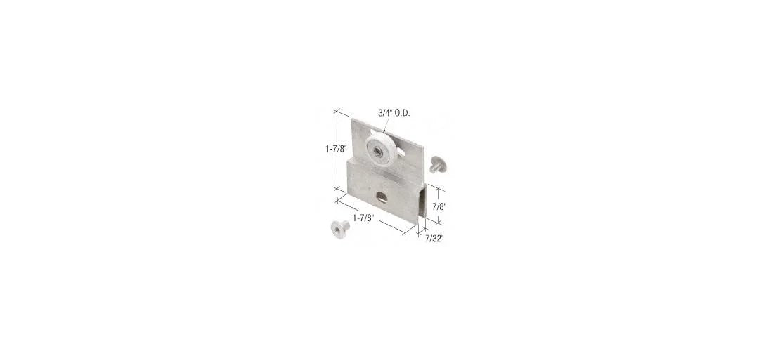 3/4 Inch Flat Edge Nylon Ball Bearing Roller Assembly For Frameless Sliding Shower Doors Chrome Finish, Adjustable Aluminum Bracket, Thru Glass Binder Post Compatible, 1/4 Inch Glass, Package Included Direct Replacement For Easy Install And Durable