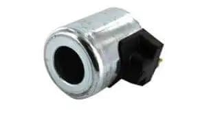 GZ45-3 24VDC solenoid assembly for Central Box WE6-6X/EG, cylindrical metal housing with black connector, hydraulic valve module.