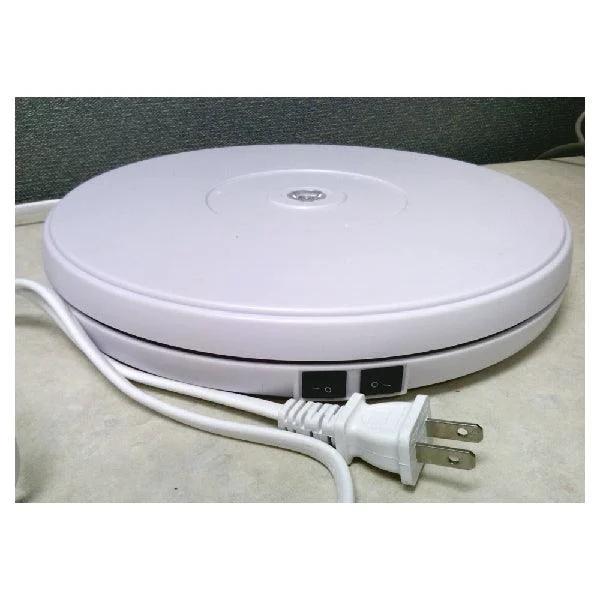 24 lbs Load 9.8" inch White Electric Motorized Rotating Turntable Lazy Susan