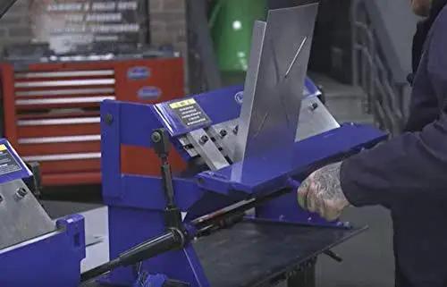 24 Inch Box And Pan Sheet Metal Brake With Five Adjustable Fingers For Small Shops Or Home Use, user operating machine