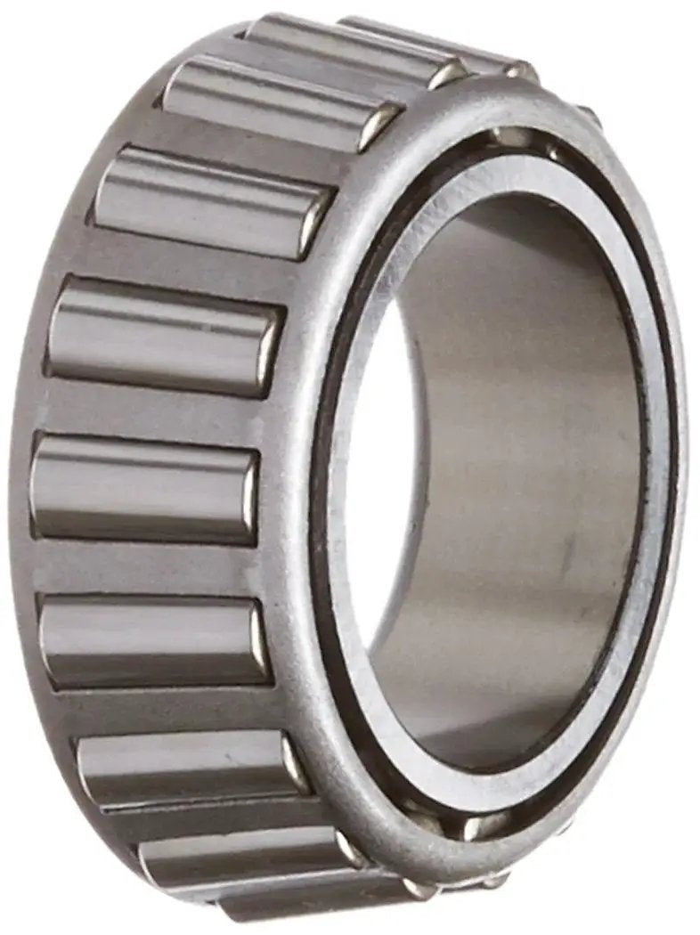 25590 Tapered Roller Bearing Delivers High Load Capacity And Thrust Support For Industrial Drives And Heavy Machinery With Excellent Axial And Radial Load Handling In Conveyors Gearboxes And Other Heavy Equipment. Front view of metal roller bearing.