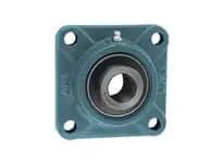 Single 25mm bore 4-bolt flange sealed ball bearing unit UCFX05, medium-duty set screw locking, cast iron FX05 housing