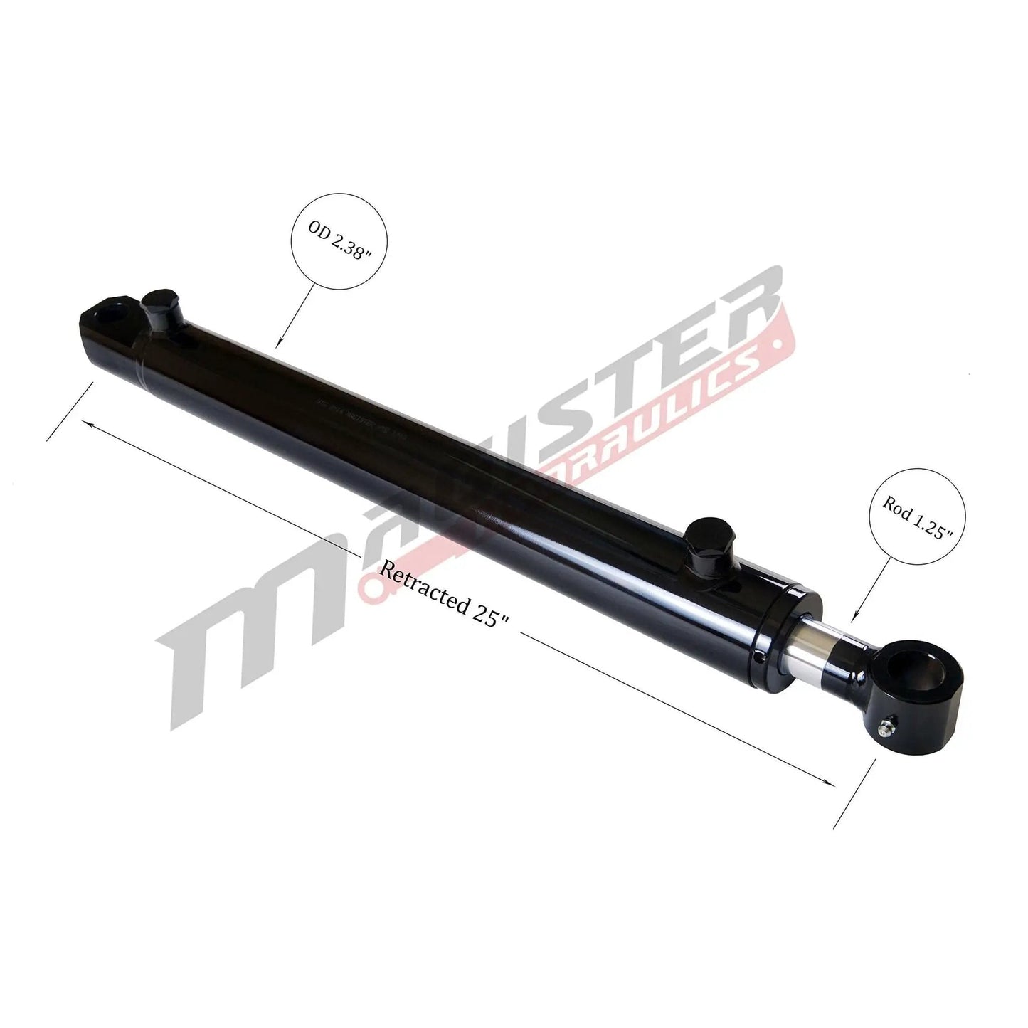 Double Acting Hydraulic Cylinder For Tang Style Universal Systems Magister Hydraulics 2 Inch Bore 16 Inch Stroke Welded Construction