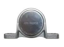 Front view of 30mm extra narrow eccentric collar pillow block bearing with closed cover - single unit for shaft support, secure locking.