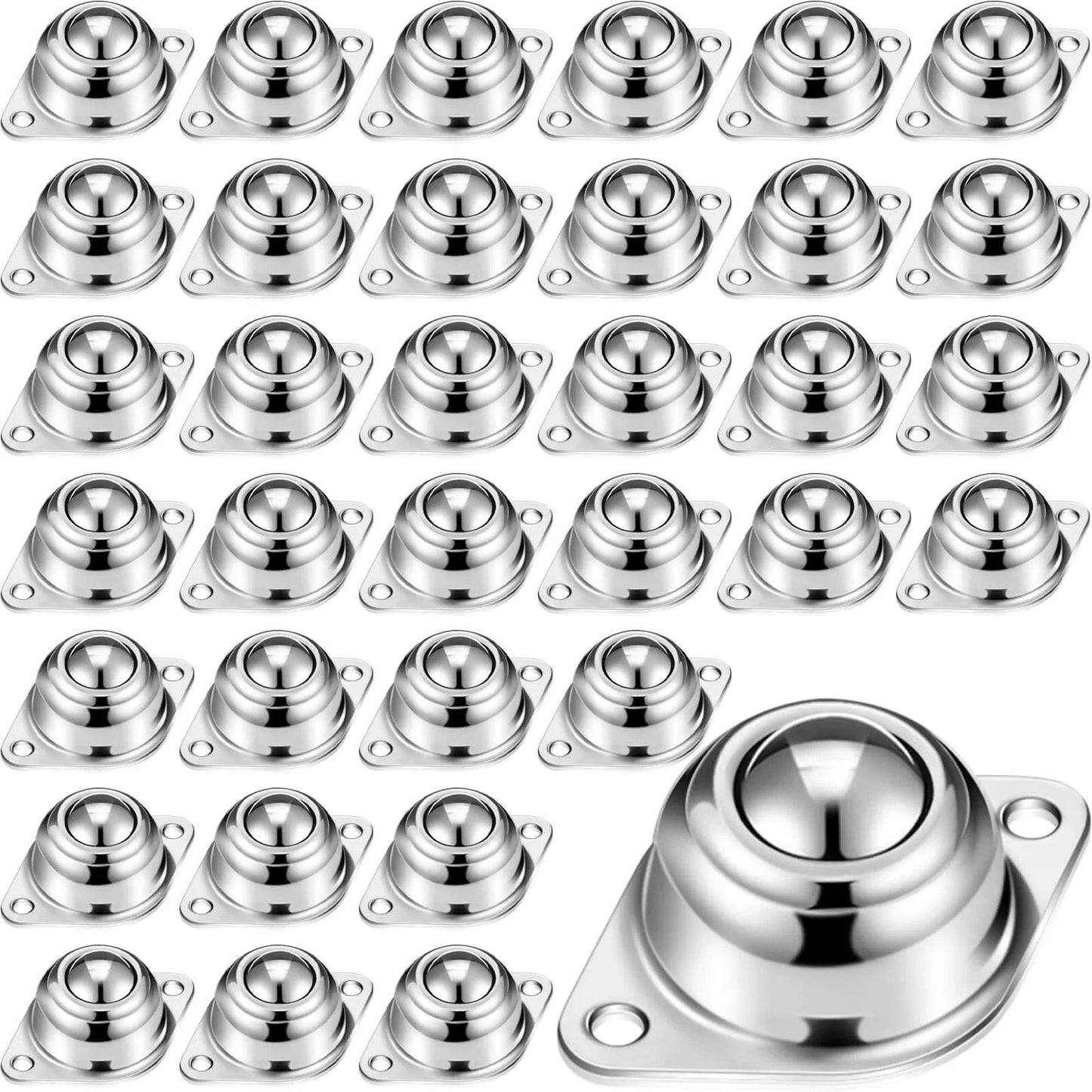 30 Pcs 5/8 Inch Roller Ball Transfer Bearings Carbon Steel Casters for Conveyors Furniture Tables with Smooth 360 Degree Rotation 55 lb Load