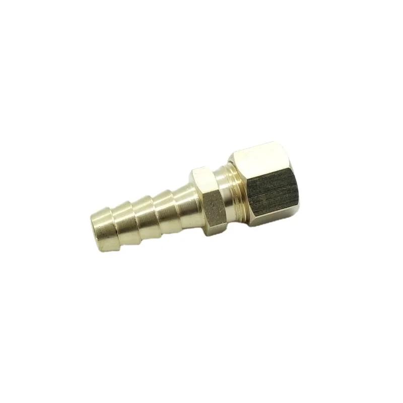Two Pack Brass Tube Fittings With Three Eighths Inch Tube OD To Three Eighths Inch Hose Barb Ends For Transmission Cooler Lines Not For Potable Water Use Lead Containing And Great For Fuel Oil Gas And Air Systems