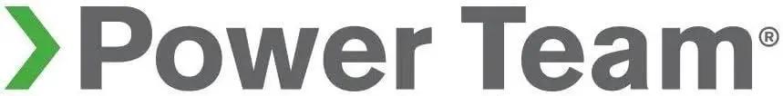Power Team logo with green arrow design and brand name in bold font