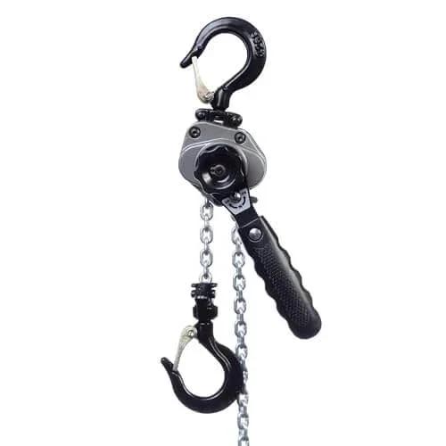 Compact Lever Hoist One Quarter Ton With Ten Foot Lift, Lightweight Yet Strong For Confined Areas, Double Pawl Brake, Alloy Hooks