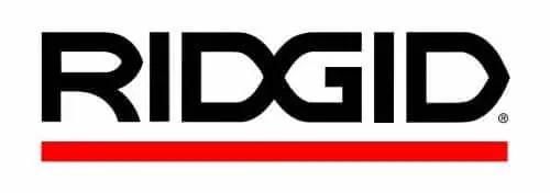 RIDGID logo with bold black lettering and red underline