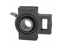 Front view of 35mm high-temperature take-up bearing single unit 400°C rated for conveyor and linear slide assembly use