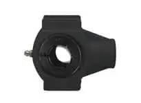 UETPL204B 20mm Accu-Loc wide-slot take-up unit, black thermoplastic housing, sealed ball bearing, front view