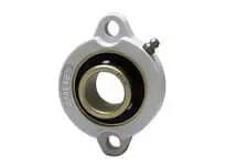 Single 2-Bolt Flanged Ball Bearing Insert 1/2 in (12.7 mm) ID Narrow Inner Ring with Zinc-Plated Ball Insert and White Polymer Housing