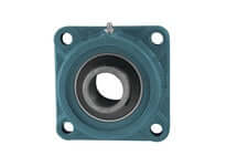 4-Bolt Flange Bearing 25 mm ID with Set Screw, Heavy Cast Iron Housing, Sealed Ball Insert in Steel, Relubricatable, Contact Seal with Slinger, Single Unit