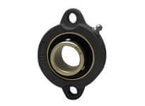 3/4 inch Zinc Narrow Set Screw Flange, Single Unit, Black Plastic, 2-Bolt Round Hole Mount for Flanged Bearings, Replacement for Linear Slide Unit, Sealed Ball Bearing Prep, Ceramic Ready