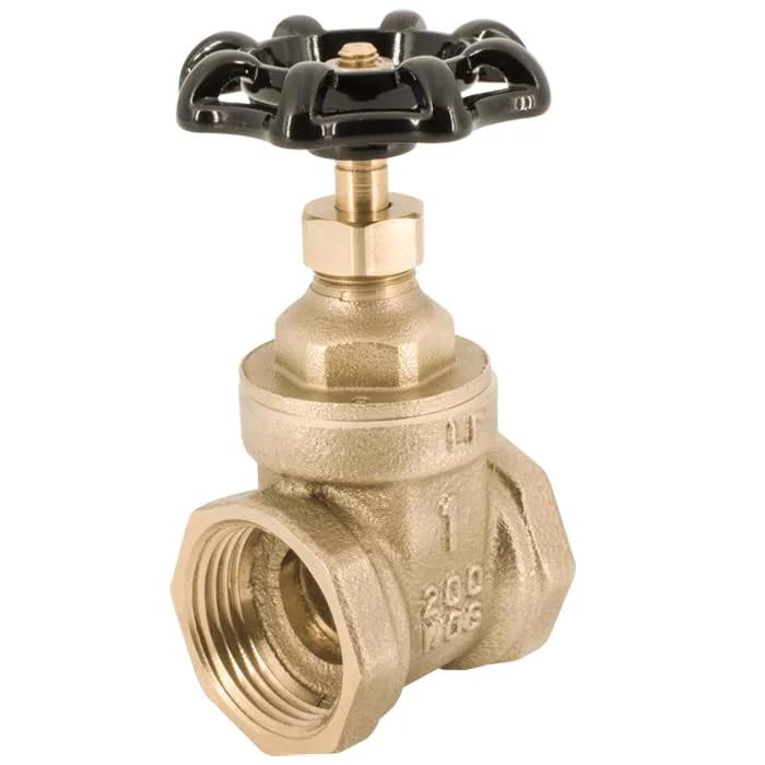 Beefed-Up Brass Gate Valve 2-1/2 Inch T-400 Model T-400 104-469 for Plumbing Systems, Rugged Shutoff Valve front view