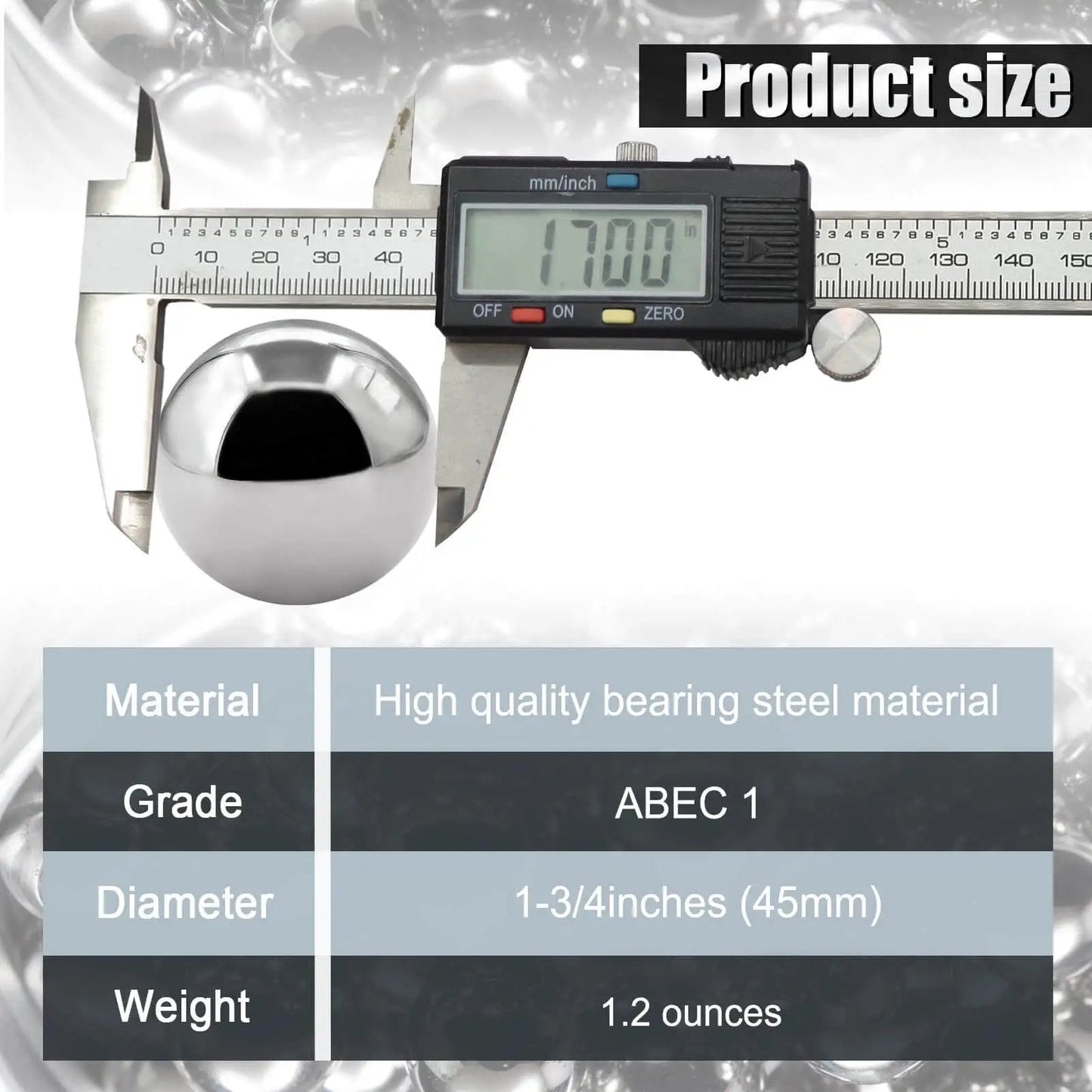 2 Pack 45mm Chrome Steel Bearing Balls For Precision Bearings And Bicycle Parts, Top Notch Hardness Chrome Steel Balls, close-up view