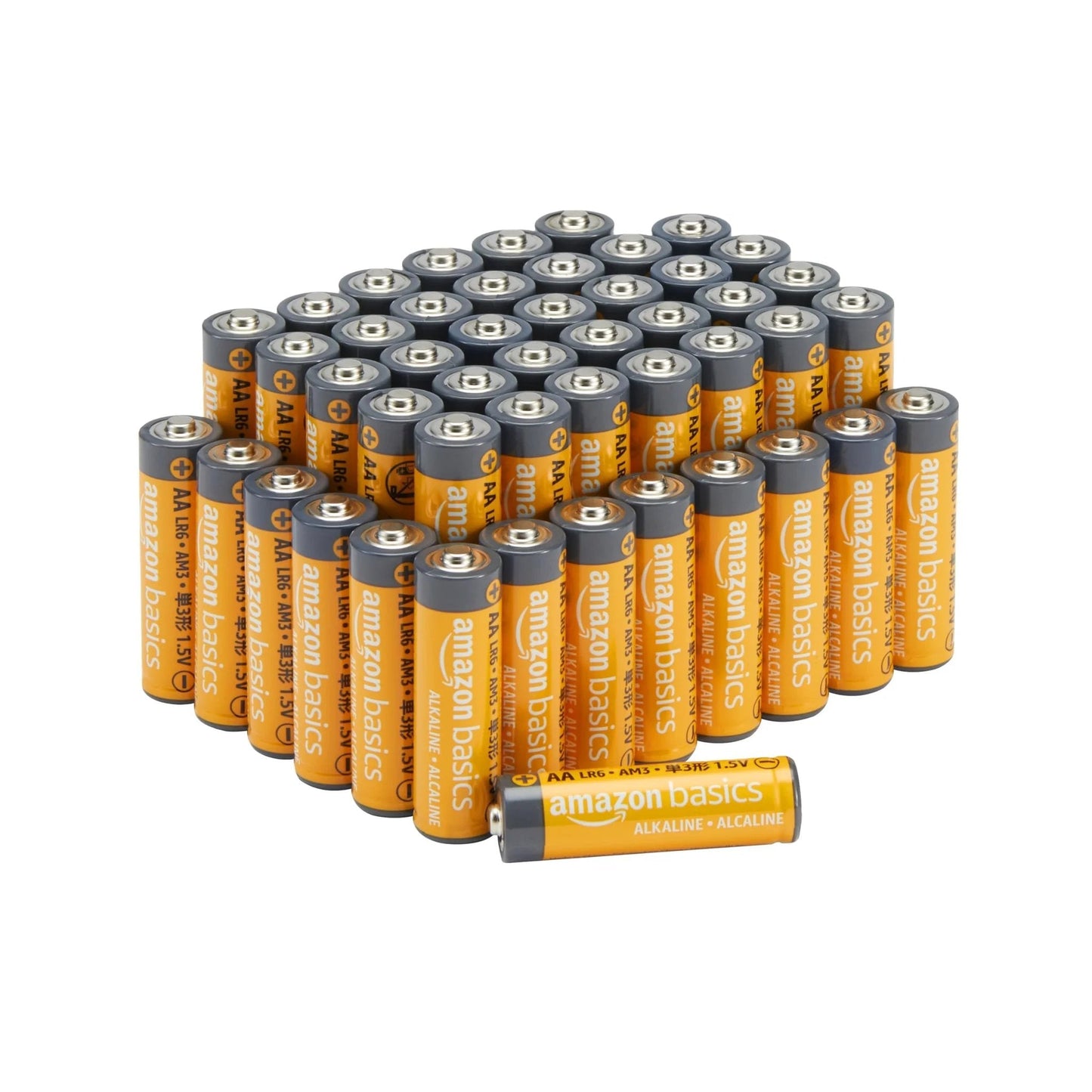 48-Pack AA Alkaline Batteries Deliver Long-Lasting Power With 10-Year Shelf Life