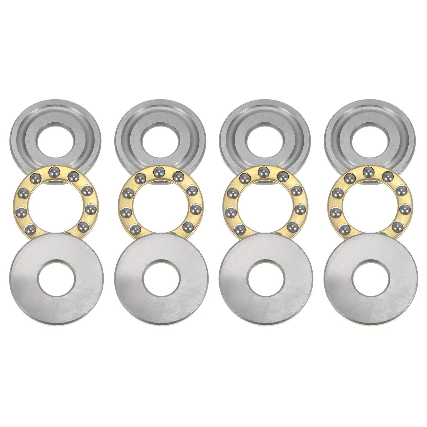 4Pcs F8-22M Miniature Thrust Ball Bearings With 8mm Bore 22mm Outer Diameter 7mm Thick Chrome Steel Brass Cage Washers For Conveyor Systems And Machine Tools Pro Grade For Precision Motion And Heavy Duty Use