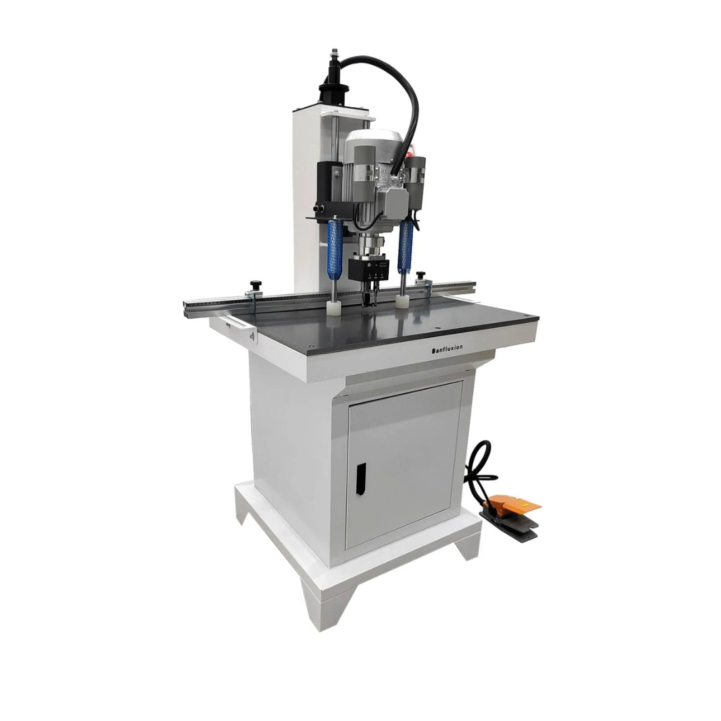 110V Pneumatic Hinge Drilling Machine For Doors And Cabinets Single Head Hinge Boring Drill Press With Large Workbench Accurate Scale And Positioning Stop 2880 RPM Speed A Durable Workhorse For Cabinetry And Furniture Making