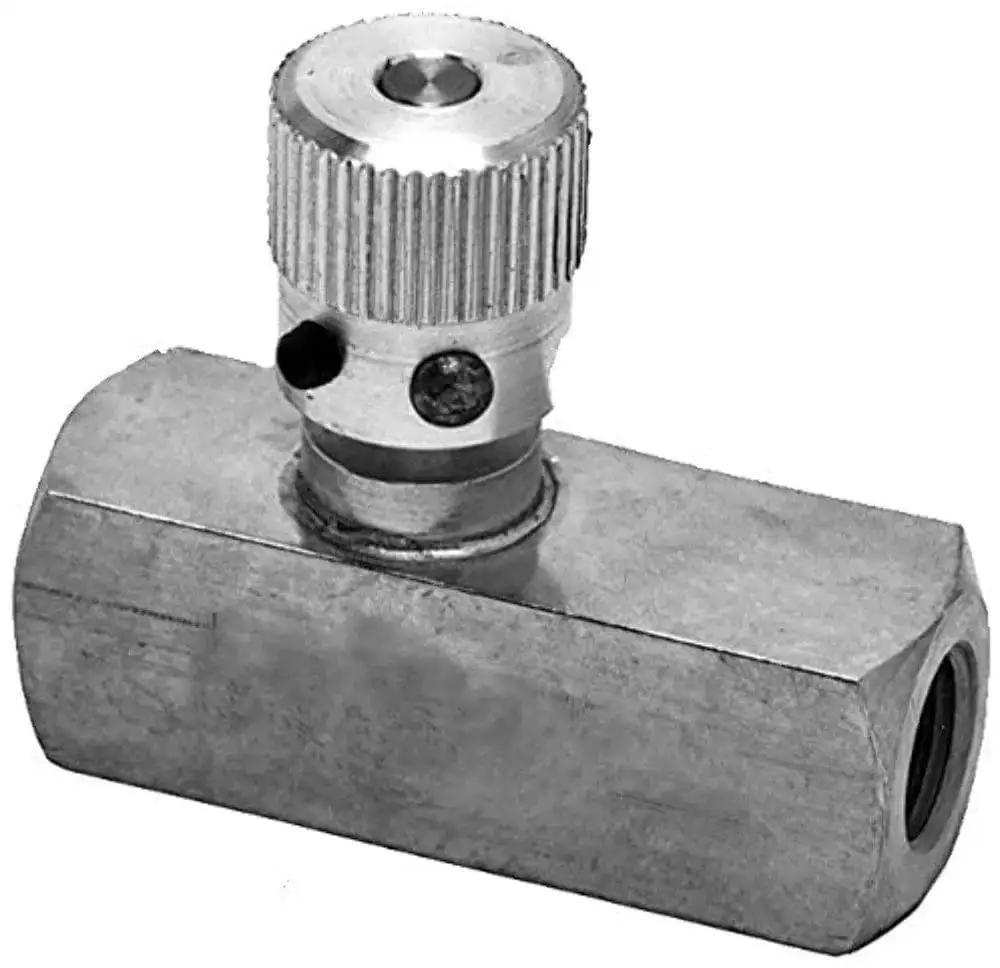 Heavy Duty Hydraulic Flow Control Valve Half Inch NPTF One Way 15 GPM Max 5000 PSI for trucks and trailers steel construction