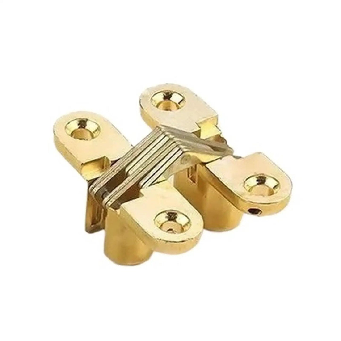 Heavy Duty Sealed Bearing Gate Hinges One Piece Zinc Alloy Cross Hidden Hinge 8x42mm Invisible Hinge 180 Degree Folding Door Gold Finish