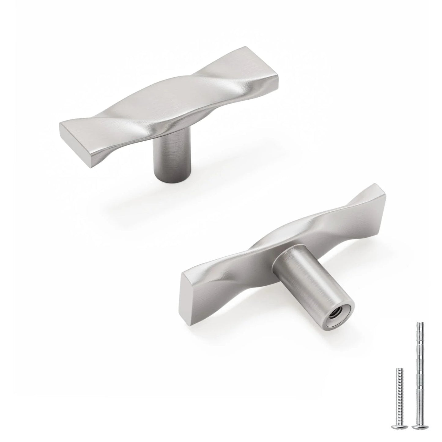 10 Pack Brushed Nickel Cabinet Knobs And Drawer Pulls Set In Solid Zinc Alloy For Heavy Duty Kitchen Cabinets Dressers Cupboards And Bedroom Furniture Easy To Install With Two Screw Size Options