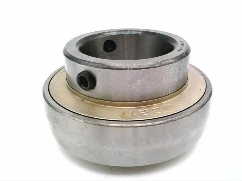UC211-32C4HR5 Insert Ball Bearing with Set Screw, Single unit, 2.0000 in ID x 2.1890 in W x 3.9370 in OD, close-up view