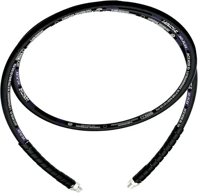 Heavy Duty 6.6 Ft Hydraulic Hose Assembly 1/4 Inch ID, 10,000 PSI Max, 3/8 Inch NPT Thread with Swivel Coupler, coil view