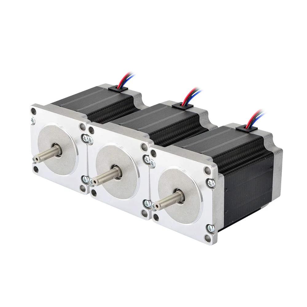 3-Pack Nema 23 CNC Stepper Motors Set, 2.8A Bipolar 269 Oz In Holding Torque, 76 Mm Size, 1.8 Degree Step, 200 Steps Per Rev, 4-Wire For Hobby CNC Kit By StepperOnline