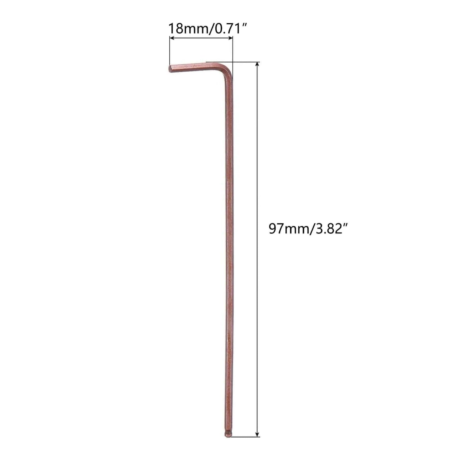 Image of Two Millimeter Ball End Hex Key Wrench Long Arm L Shape For Home Diy And Pro Grade Machine Repairing Durable S2 Steel Construction Rust Resistant 97mm Length Narrow Tip For Tight Spaces And High Torque Applications.