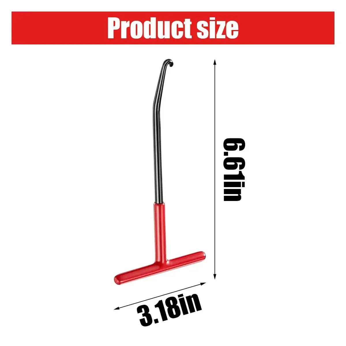 Motorcycle Exhaust Spring Hook T Handle Rubber Coated Puller Tool with size dimensions 6.61 x 3.18 inches shown