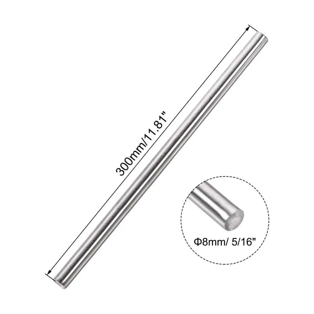 8mm By 300mm Solid Stainless Steel Round Rod 304 Stainless Steel Grade Bar Stock For DIY Crafts And Lathe Projects 10 Pieces