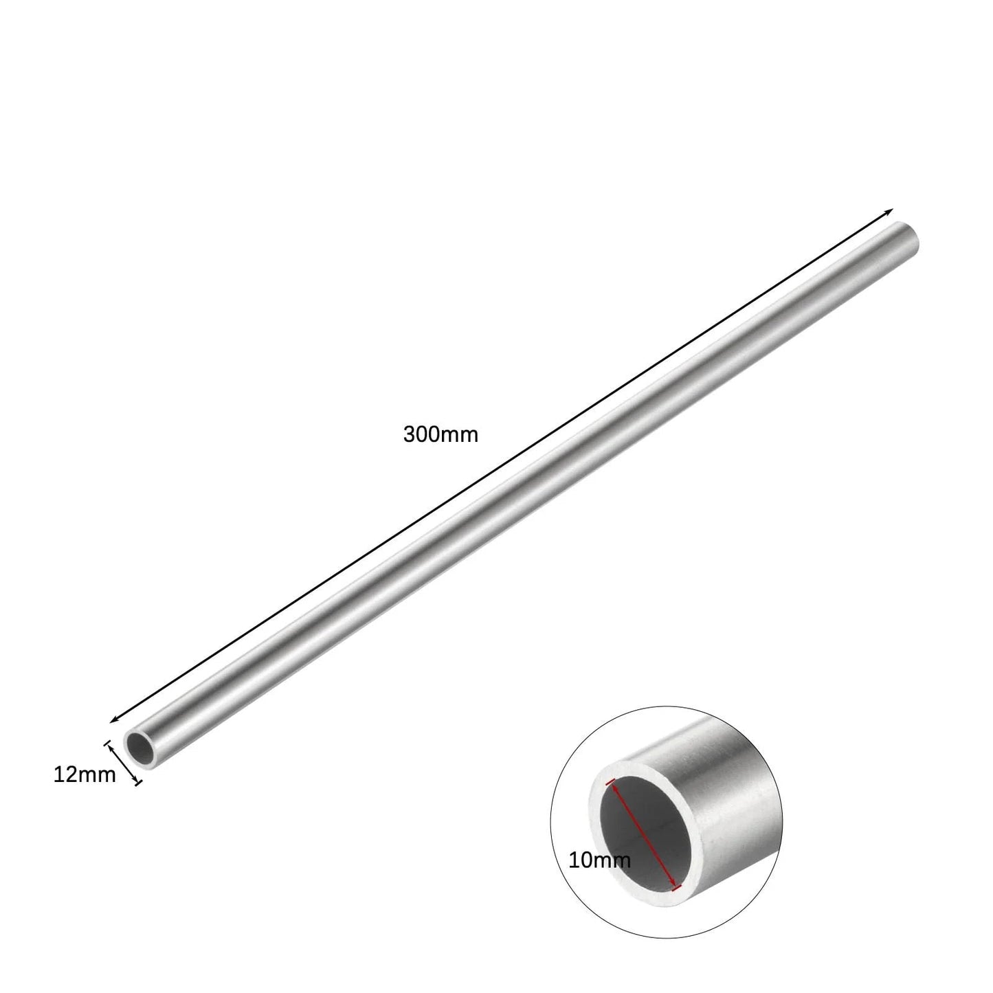 Capillary Stainless Steel Tubing 12 Mm OD X 10 Mm ID 30 Cm Length 5 Piece Set 304 Stainless Steel Pro Grade Smooth Surface