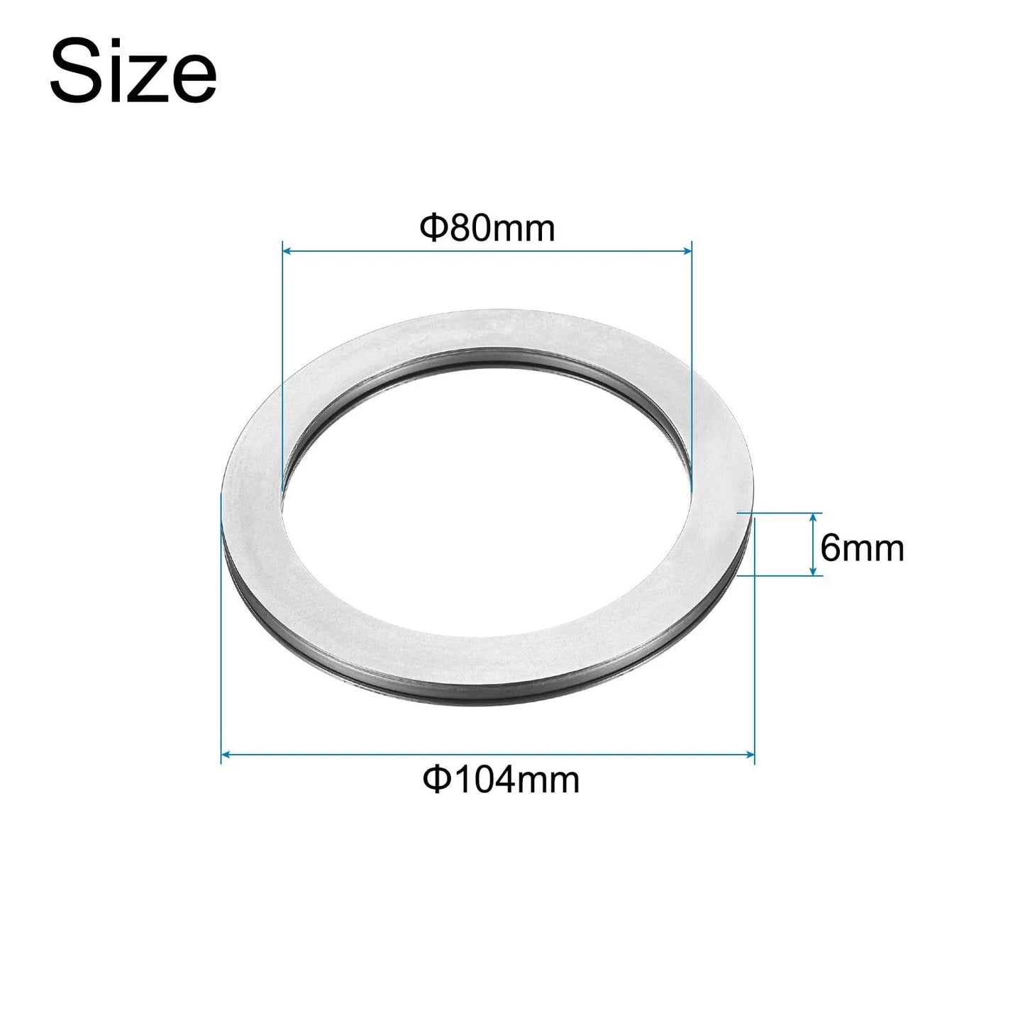 AXK80105 80x104x6mm Thrust Needle Roller Bearing Set With Washers Heat Resistant, size diagram with dimensions