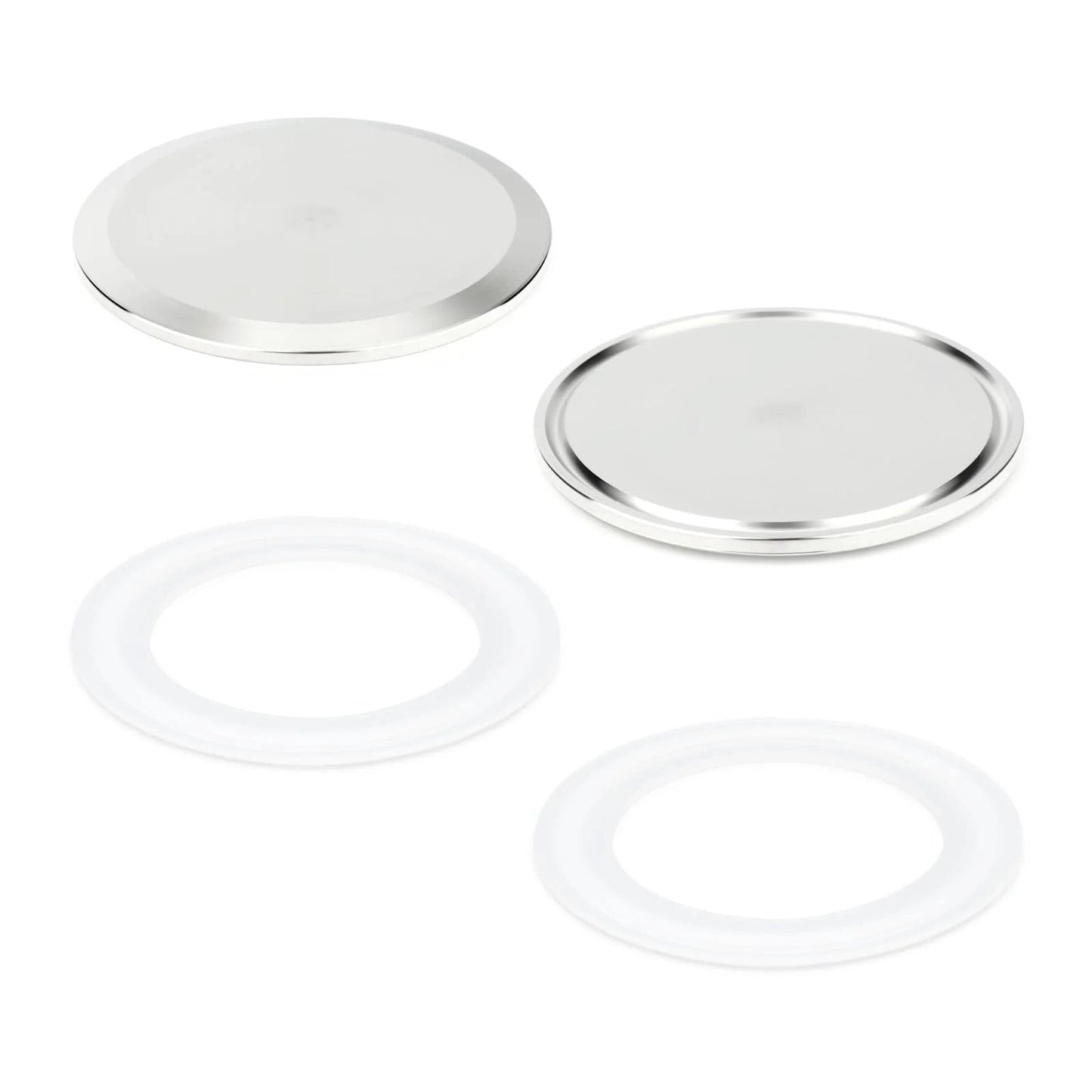 3 Inch Sanitary End Cap Fittings Set With 91mm Ferrule Flange And 5 Silicone Gaskets For 304 Stainless Steel Tubing Tri Clamp 3 Inch Tube OD Industrial Grade Fittings Built To Last Taisher