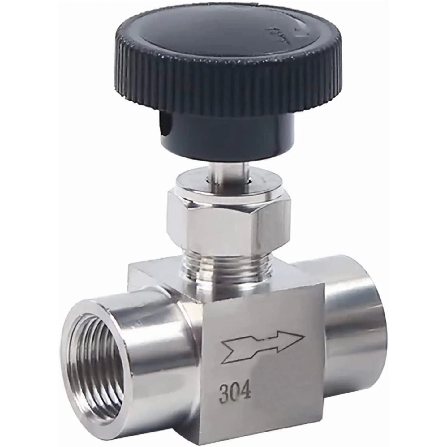 304 Stainless Steel Needle Valve Set With NPT Female Threads In 1 Eighth, 1 Quarter, 3 Eighth, And 1 Half Inch For Water Gas Oil Pro Grade Flow Control High Pressure 915 PSI Max Temp 120C Durable Industrial Valve