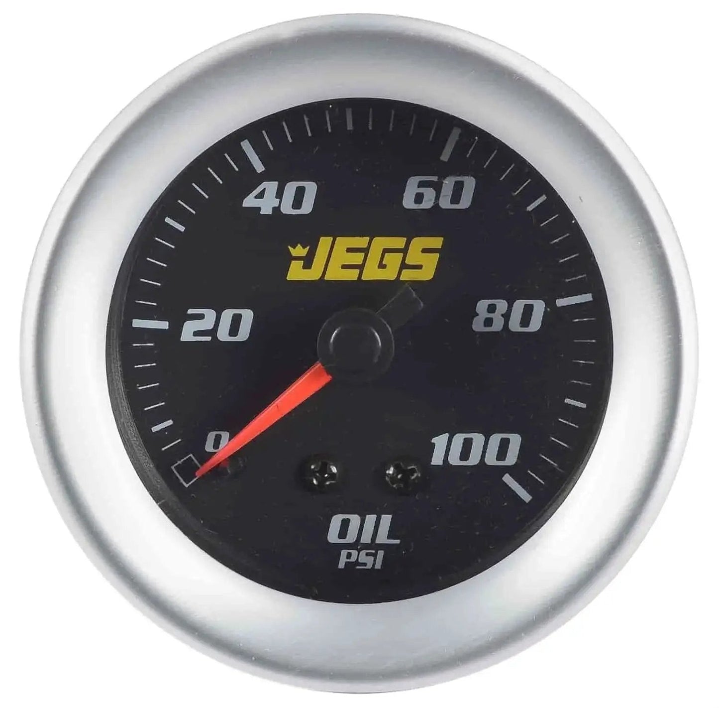 Oil Pressure Gauge Mechanical 2-1/16 Inch Dial 0 To 100 PSI Black Face chrome bezel for classic cars and hot rods.