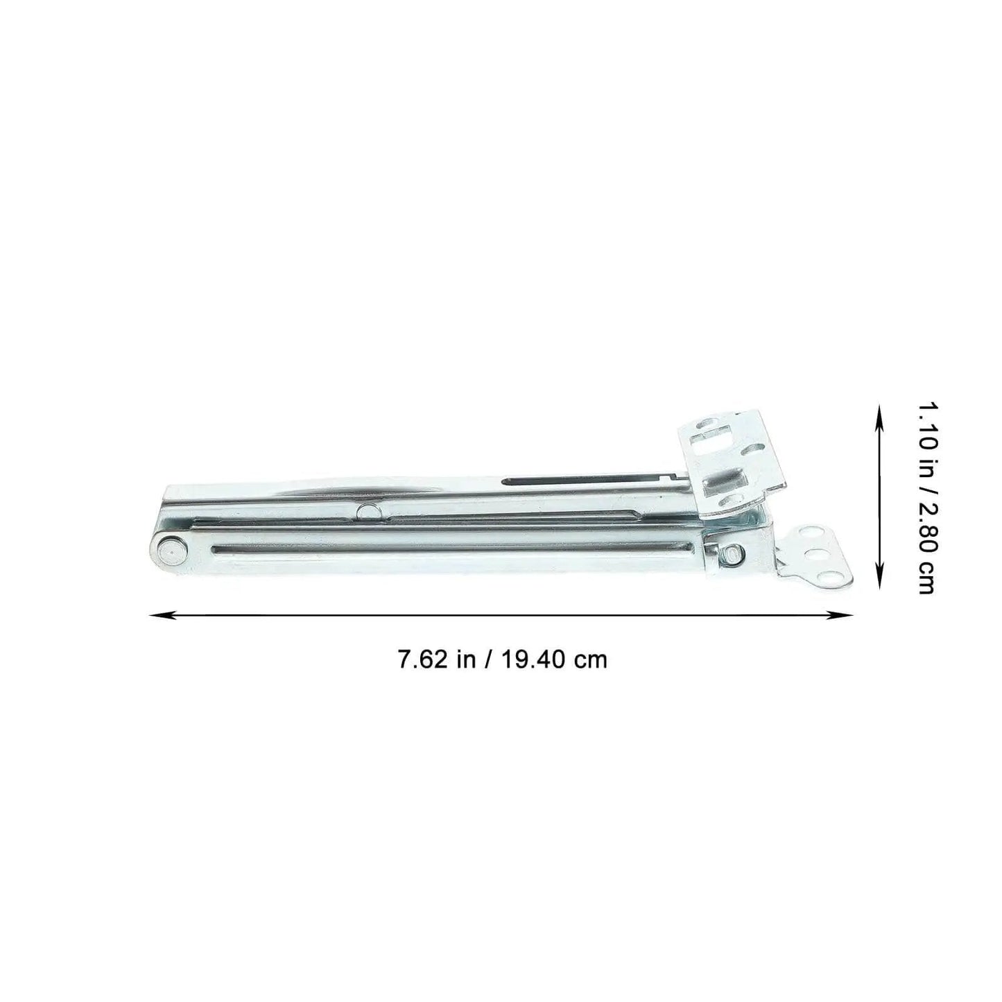 Side view of Adjustable Folding Lift Up Hinge For Massage Tables And Sofa Beds, heavy-duty iron frame, 7.62in x 1.10in