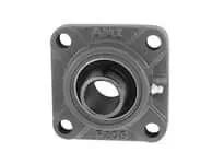 Front view of BF206-20 Narrow 4-Bolt Flange Single Bearing 1-1/4 in ID Set Screw Locking Ball Insert Cast Iron Housing Sealed
