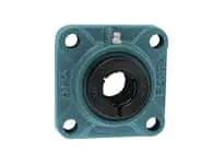 AccuLoc 45mm wide four bolt flange bearing unit with UEF209 insert, ball bearing, cast iron housing, wide inner ring