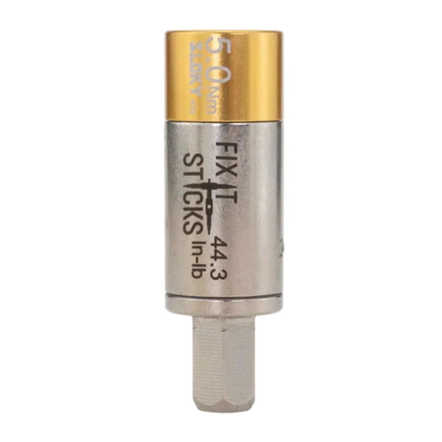 Newton-Meter Torque Limiters | Durable Lightweight Easy-to-Use Precision Tools with Audible Click| Compatible with Standard 1/4" Drivers, 5 Nm shown in silver and gold finish, single unit design for precision work.
