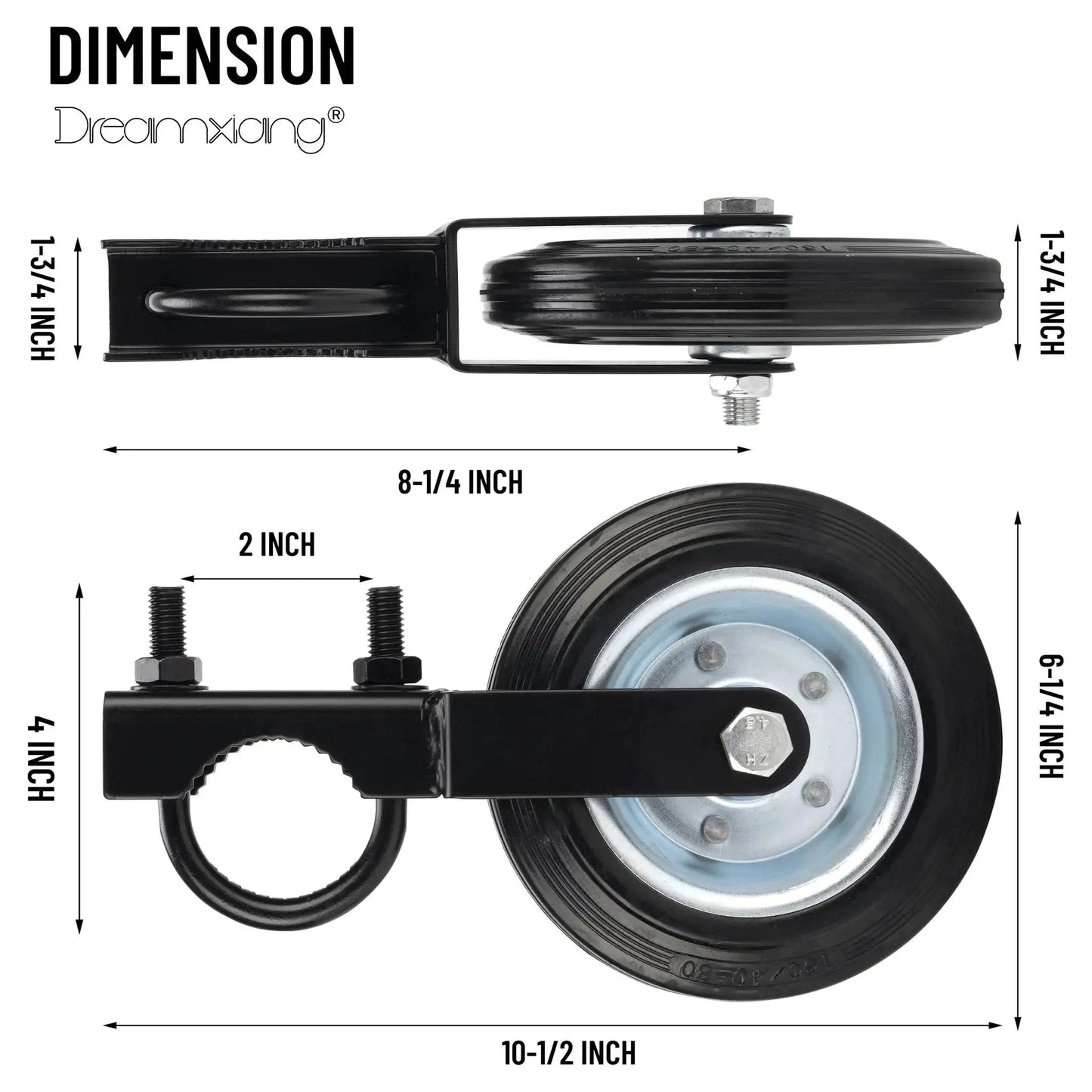 Heavy Duty 6 Inch Farm Gate Wheel Black Solid Rubber Wheel With Steel Core For Outdoor Gates Load Bearing High Durability Corrosion Resistant