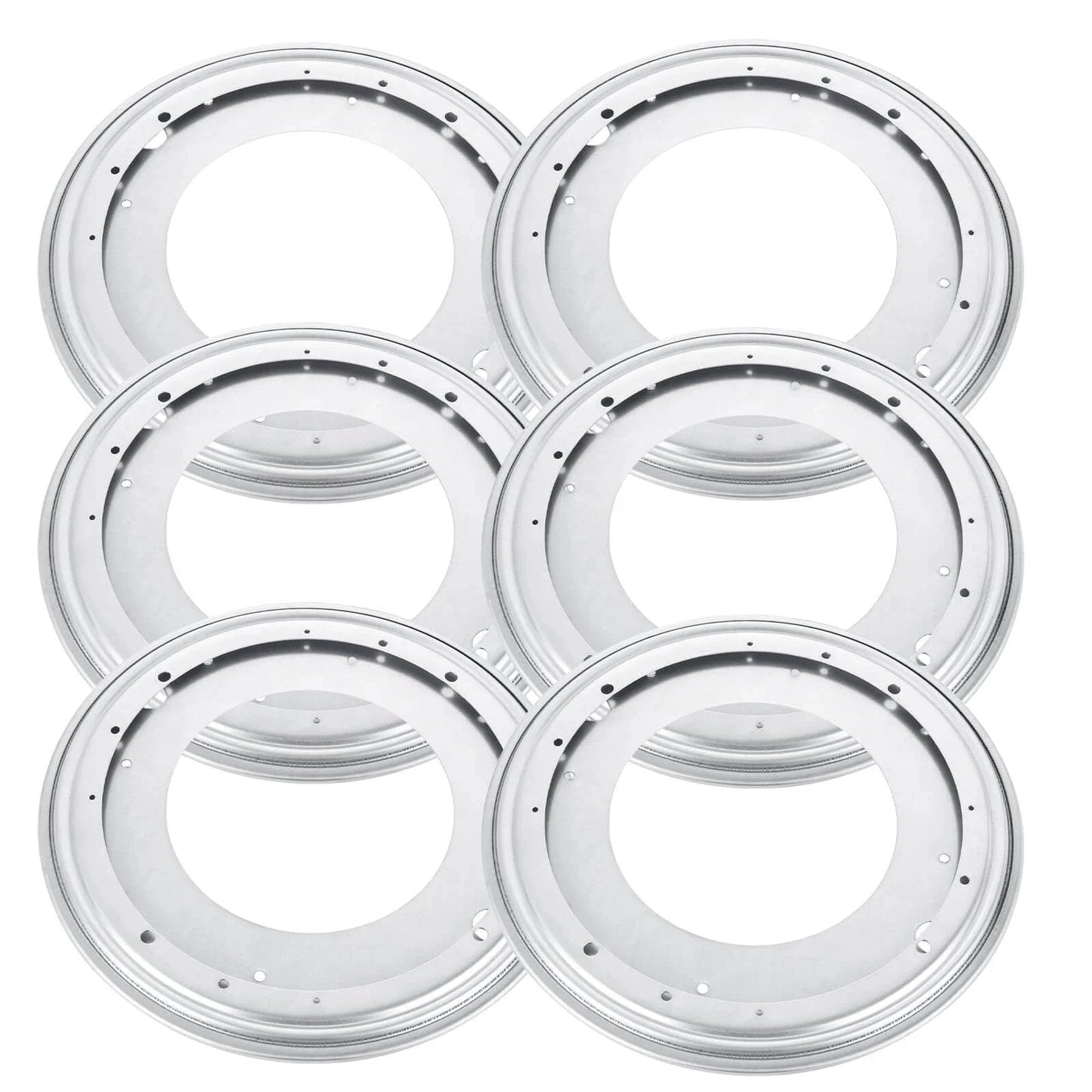 6 Pack 12 Inch Heavy Duty Lazy Susan Turntable Bearings, 5/16 Thick Galvanized Steel Swivel Plates with Smooth 360 Rotation, 1000 lb Load Capacity, Pre Drilled Hardware for Tables, Shelves, Trays and DIY Projects