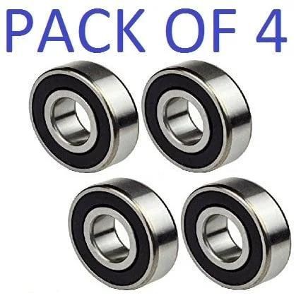 4-Pack 6007-2RS Ball Bearings 35x62x14mm Rubber Sealed