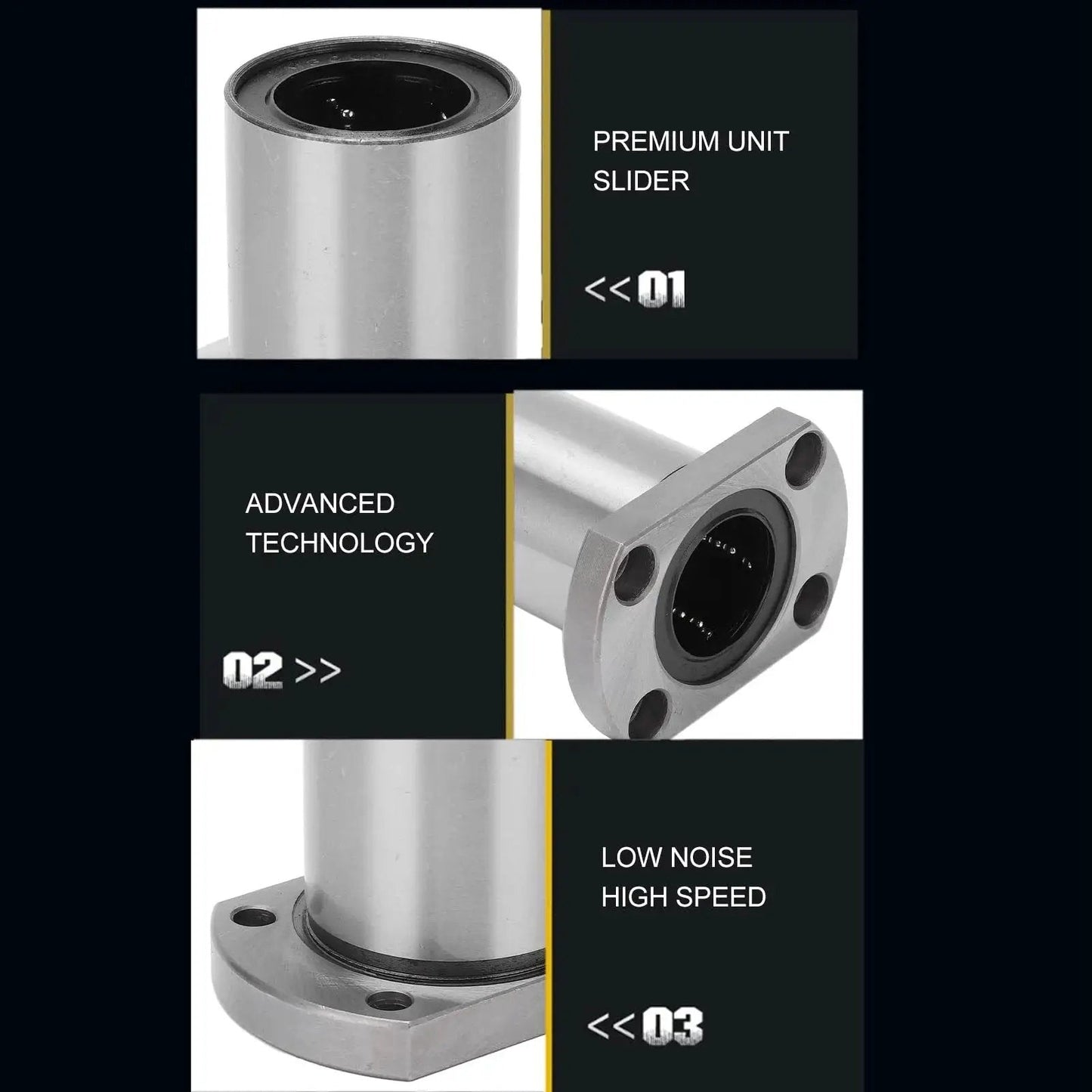 2Pcs Flange Linear Bearing Set For CNC Machines And Power Tools Heavy Duty Low Operating Load Point Contact Bearing Replacement